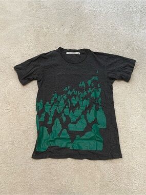 Vintage John Lawrence Sullivan Green Graphic T-Shirt Charcoal Gray